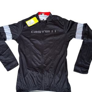Cycling jacket black full zip lightweight NEW black gray mock neck women's SZ M